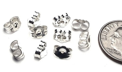 Sterling silver earring - silver, backs